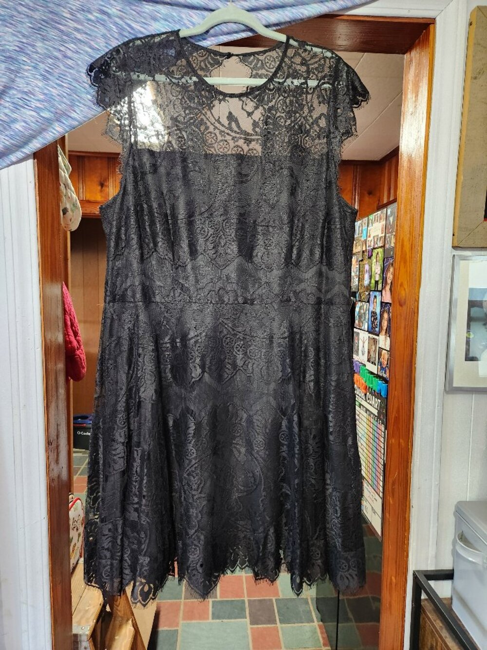 BB Dakota Plus Size 20W Black Lace Fit & Flare Dress Eyelash Lace